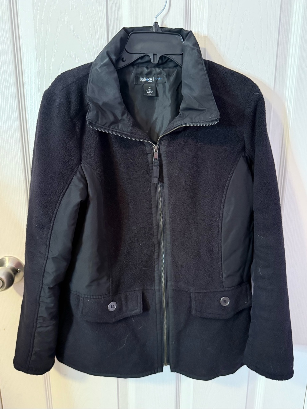 EUC Style & Co. Black Teddy Fleece Zip Jacket
